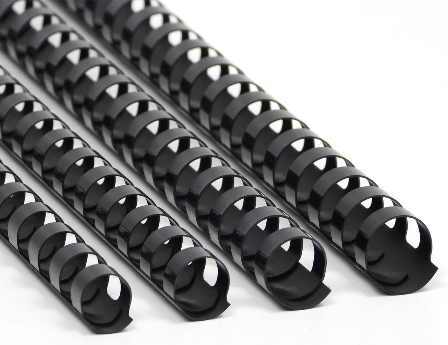 Rayson CR16202225BK Plastic Binding Combs 5/8 in. 13/16in, 7/8in, 1in, 19-Ring Letter Size, Black Comb Binding Spines, Multi-Size Pack of 40