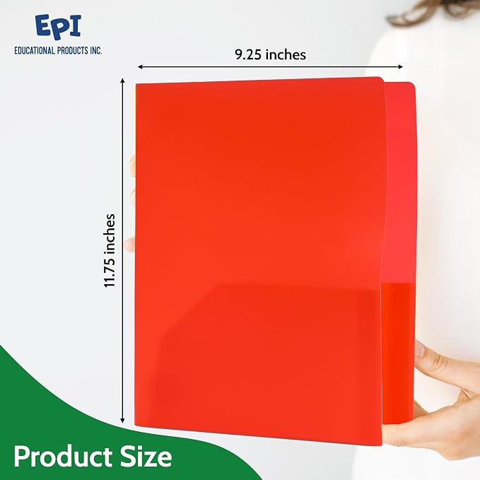 24 Pack Orange Plastic Folders - Image 5