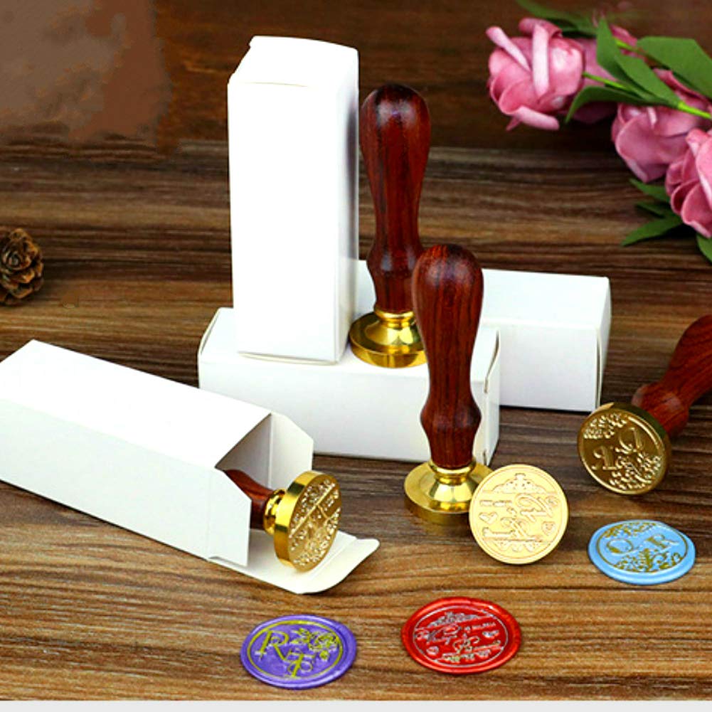 Starry Butterfly Wax Sealing Stamp with Removable Brass Head Wooden Handle - Retro Vintage Animal Sealing Wax Stamp for Letter Cards Invitations