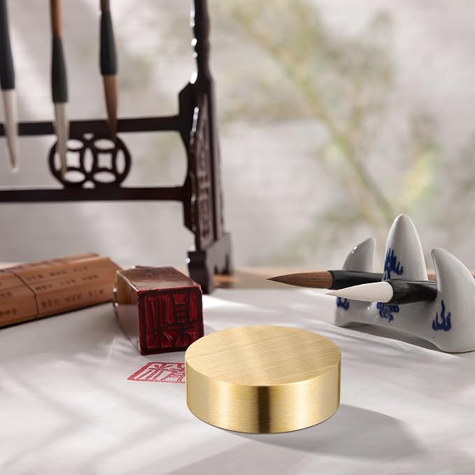 TEHAUX Brass Calligraphy Paperweight Set Lightweight Metal Desk Accessory - Image 9