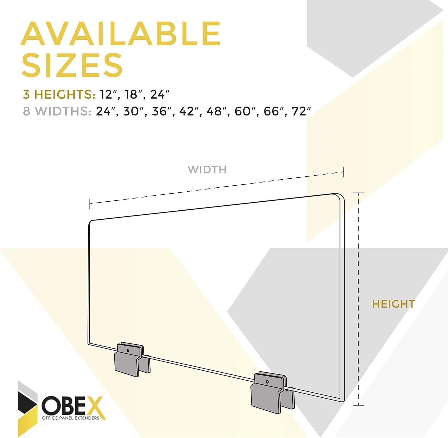 OBEX Acoustical Cubicle Privacy Screen Extender Desk Panel & Office Divider, Add Separation & Block Noise, 12" x 72", Twilight