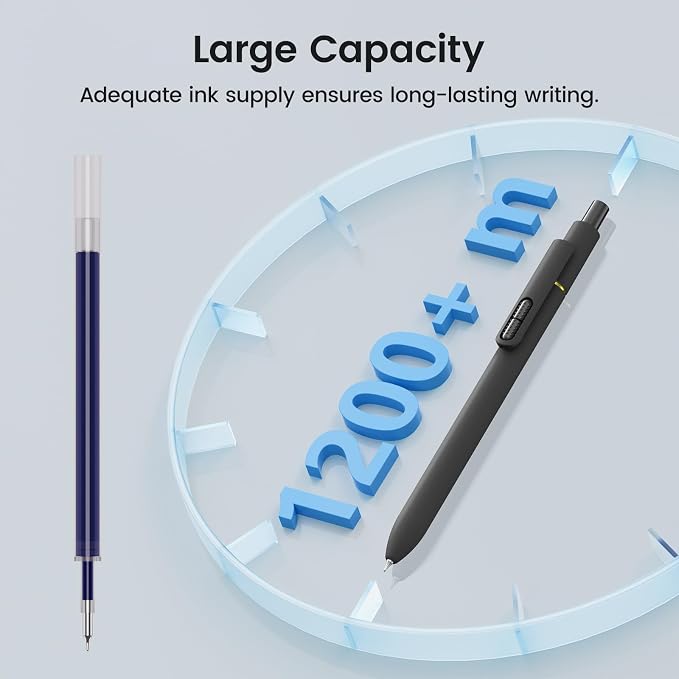 Blue Gel Pens, 8 Pack, 0.7mm Retractable, Smooth No Smudge | 0.7mm Smooth - Image 6