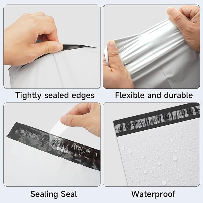 White Poly Mailers 14.5x19 Inch, 200 Pack | Self-seal shipping bags - Image 3