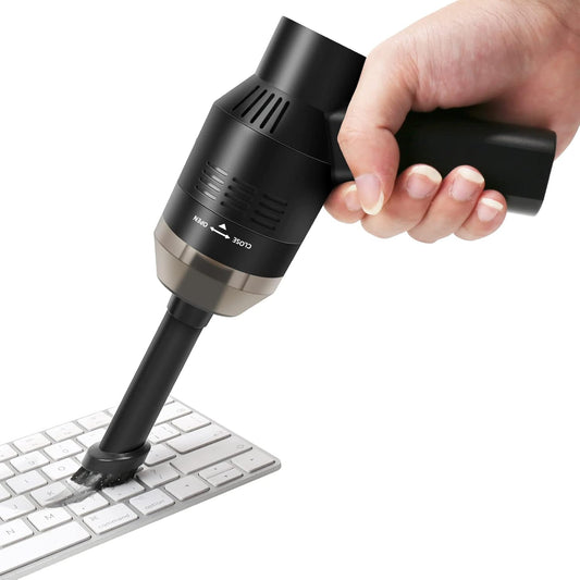 Upgraded Mini Keyboard Vacuum - Tiny Cordless Computer Cleaner for Electronics, Laptop - USB Rechargeable Dust Kit for Desktop, PC, Sofa, Car, Pet House