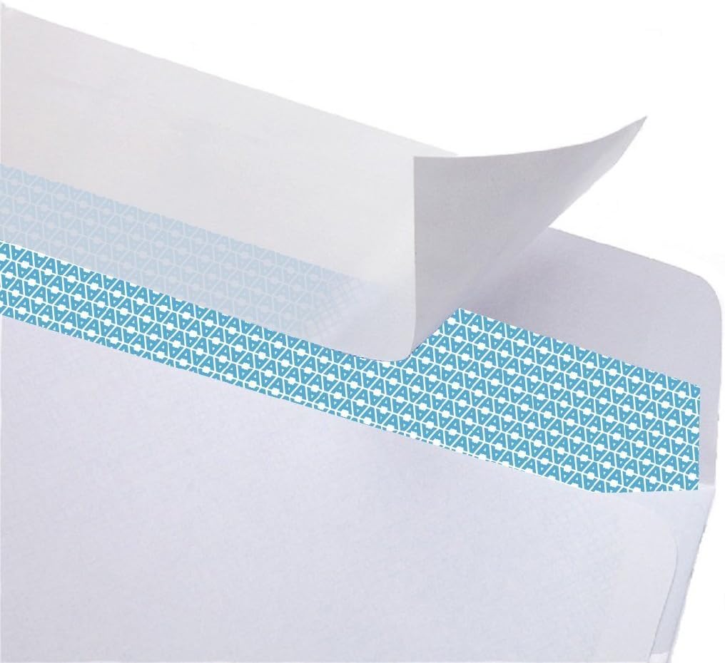 Aimoh 100#10 Custom Printed Security Tinted Self-Seal Envelopes – Personalized with Logo and Address/Return Address Imprinted - Size 4-1/8 X 9-1/2" - White - 24 LB - 100 Count (74100)