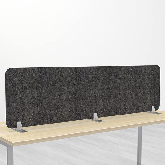 Freestanding Acoustic Desk Divider with Mount | Eco-Friendly Privacy Screen Panel | Noise Reducing Desk Partition | Tackboard Option & Easy to Install | Made from Recycled Plastic | Red - 18" X 59"