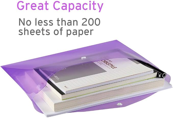 Sooez 28 Pack Folders Plastic Envelopes, Letter A4 Size Poly File Envelopes - Image 6