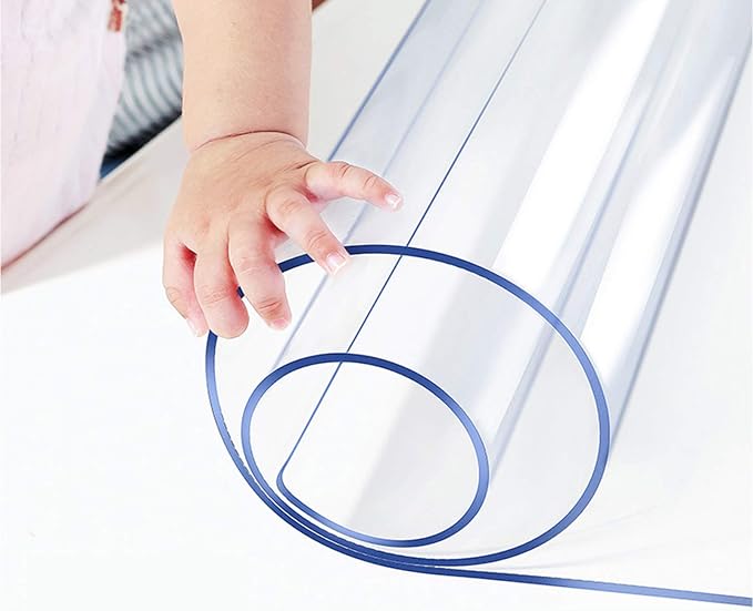 Table Protector Cover Clear Plastic PVC Tablecloth Wipeable Protective Desktop by Wadrac