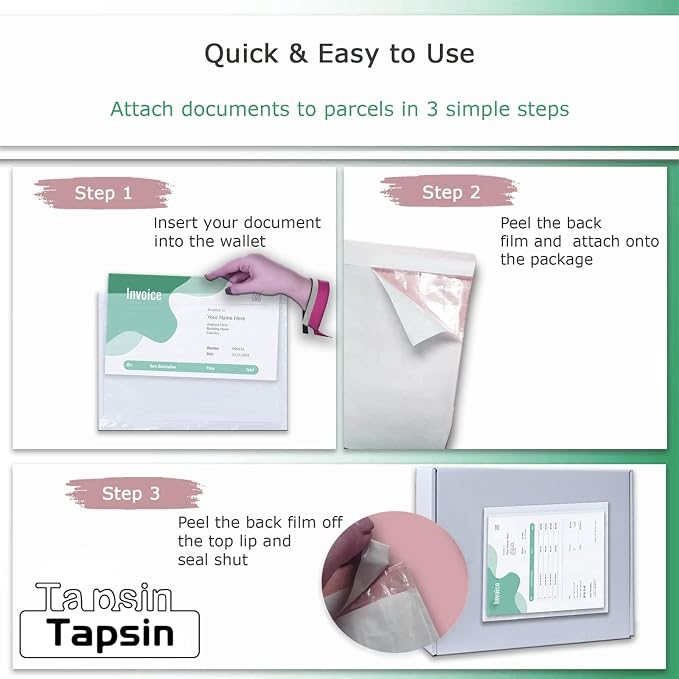 Clear Adhesive Top Loading Packing List Pouches 6'' X 9'', Shipping Label - Image 7