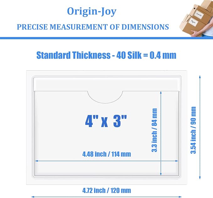 Origin-Joy 50 PCS Self-Adhesive Index Label Pockets - Image 2