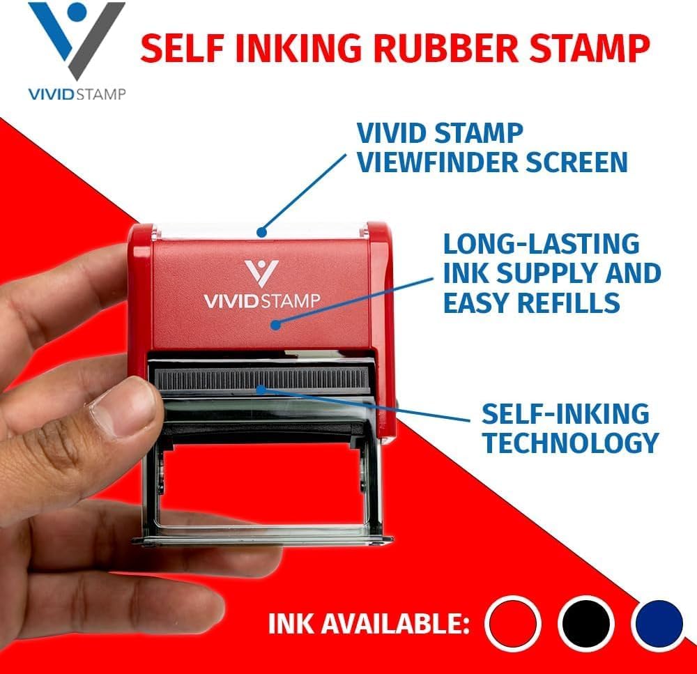 Approved w/by Date Line Self-Inking Office Rubber Stamp (Blue) - X-Large 2 Pack