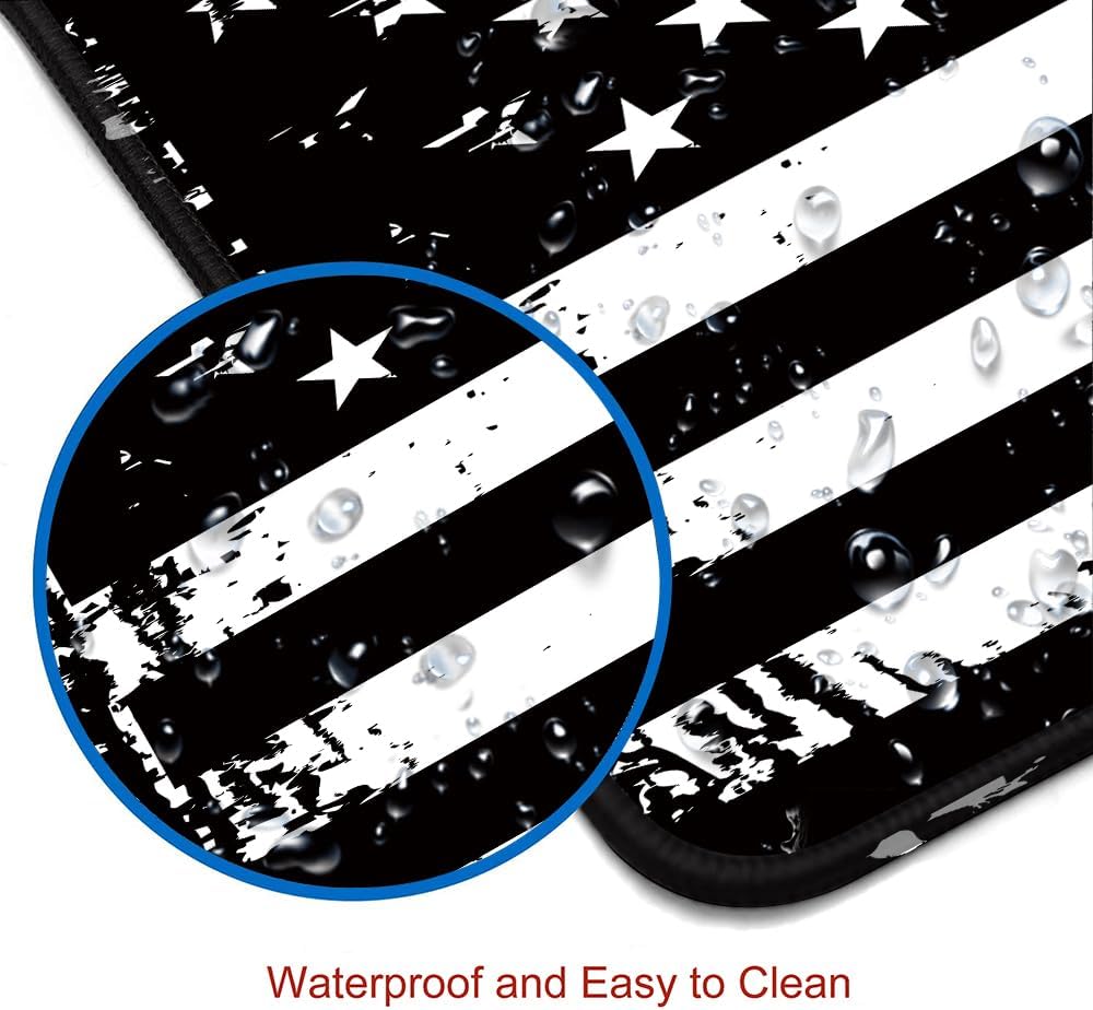 Large Mouse Pad, Gaming Mousepad with Stitched Edges, Non-Slip Rubber Base Keyboard Mouse Mat Desk Pad for Work, Game, Office, Home, 31.5 x 11.8 in, American Flag