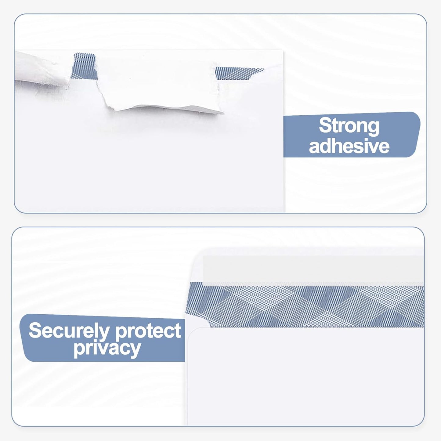 500#8 Self Seal Business Envelopes, PANDRI No.8 Double Window Design for Business and Quickbooks Check(invoice not fit), Documents Secure Mailing - Number 8 Size 3 5/8 X 8 11/16-24LB