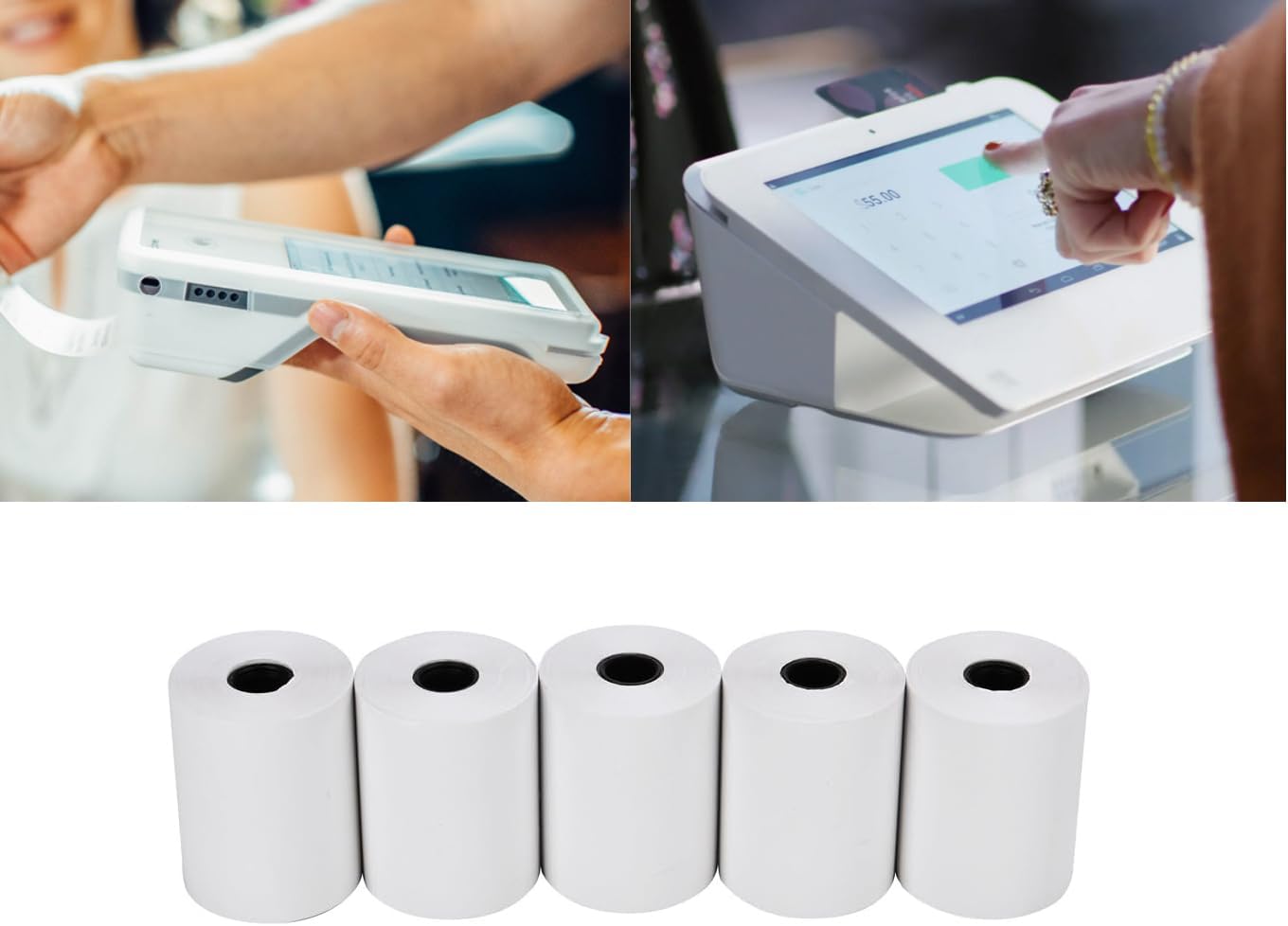 2 1/4 Thermal Paper 50 Rolls for Credit Card Machine POS Register Receipt Paper Roll (2 1/4 inchx 85 feet)