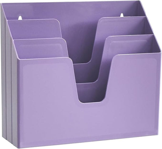 Acrimet Horizontal Triple File Folder Holder Organizer, Open Top Desktop by Organizingyourlife
