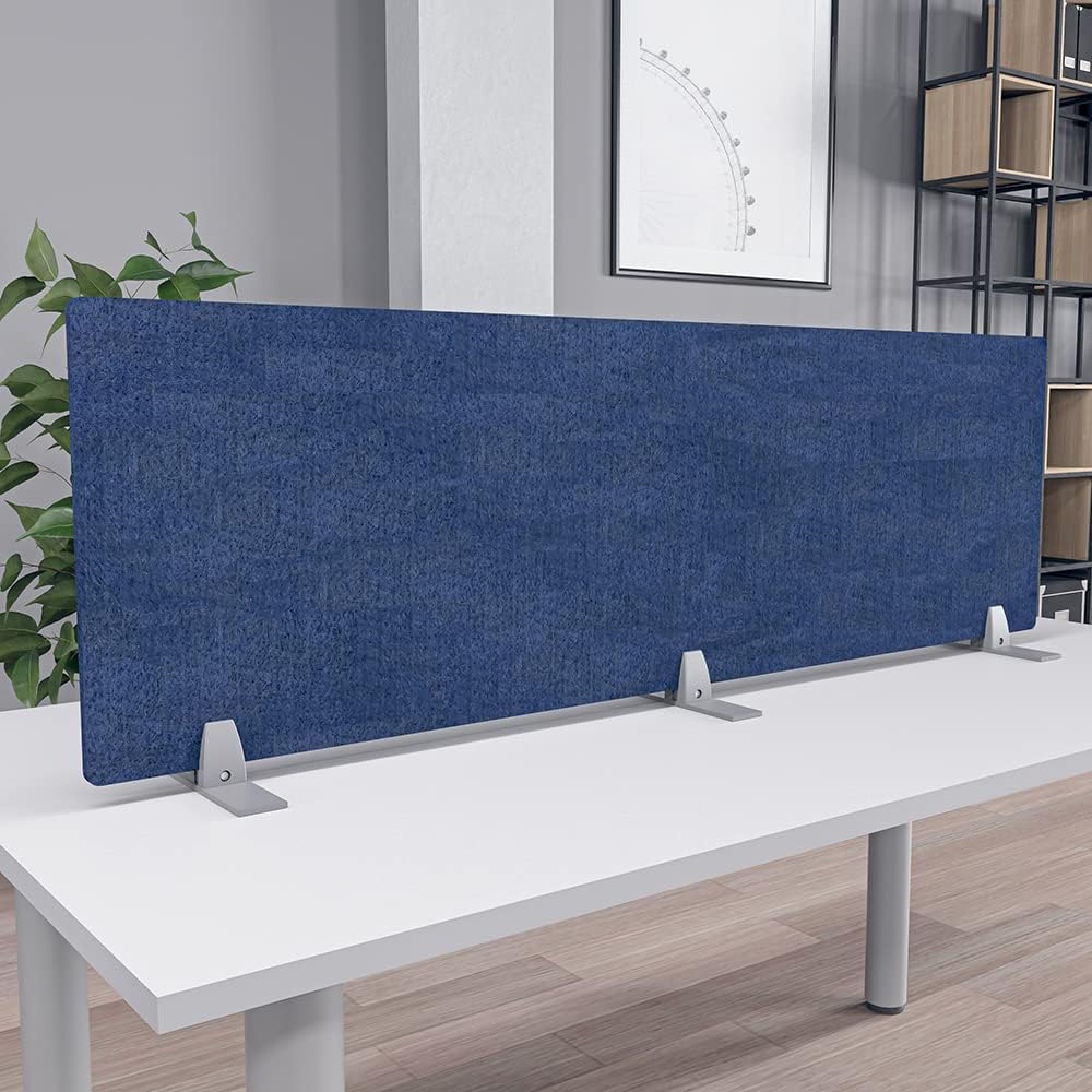 Freestanding Acoustic Desk Divider with Mount | Eco-Friendly Privacy Screen Panel | Noise Reducing Desk Partition | Tackboard Option & Easy to Install | Made from Recycled Plastic | Green - 18" X 47"