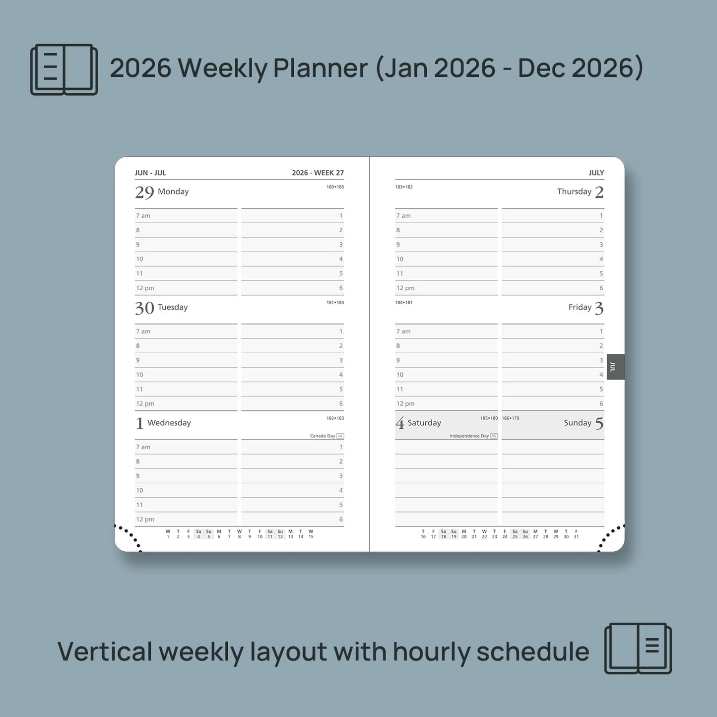 POPRUN Pocket Calendar 2026 (Small Size- 4'' x 6.25") Weekly and Monthly for Purse - Planner 2026 (Jan. 2026 - Dec. 2026) with Vegan Leather Soft Cover, Plastic Ruler, Pen Holder and More - Pink