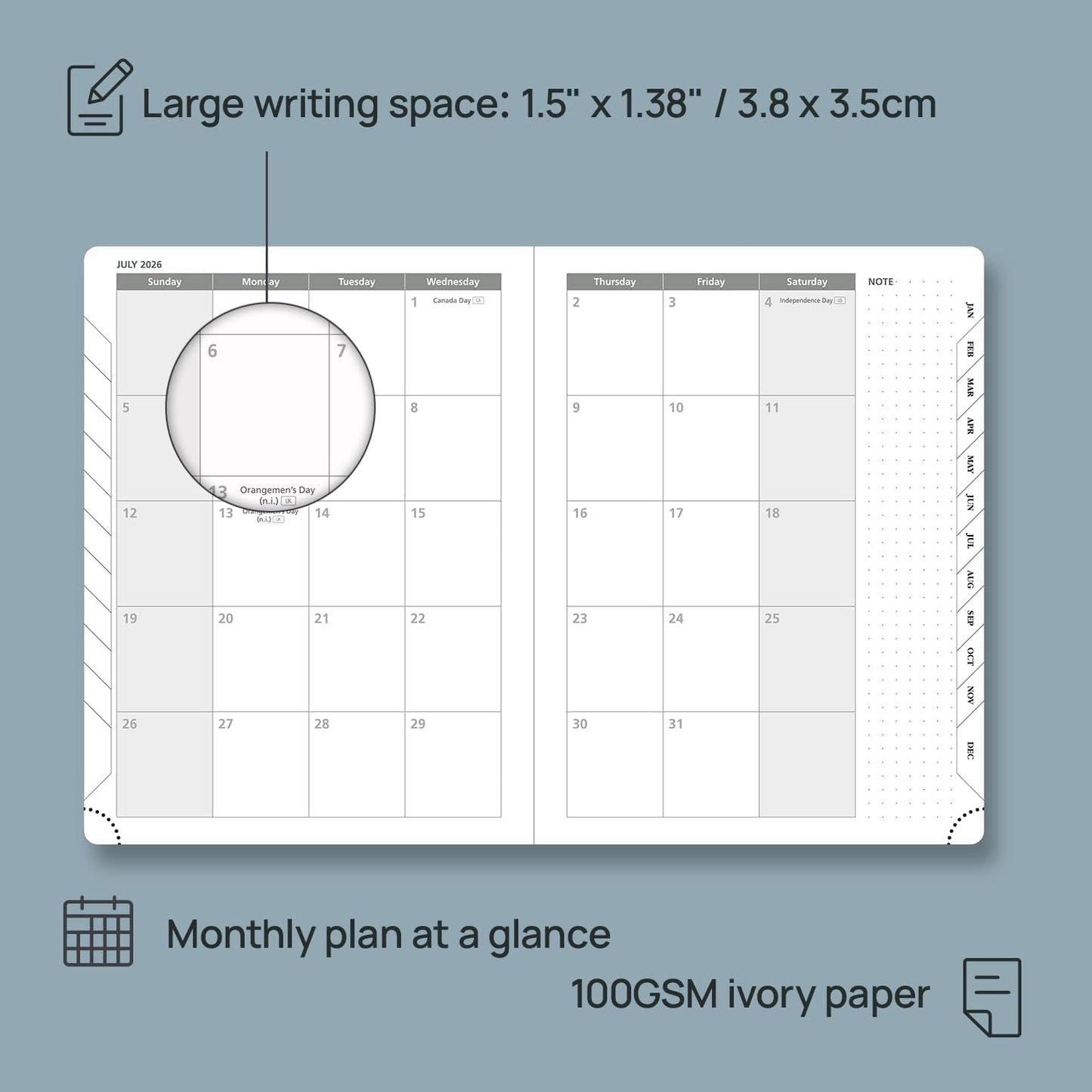 POPRUN 2026 Planner (Medium - 6.5'' x 8.5'') - 2026 Weekly Calendar ((Jan. 2026 - Dec. 2026) with Hourly Time Slots, Weekly/Monthly Appointment Book for Time Management - Leather Soft Cover - Grey