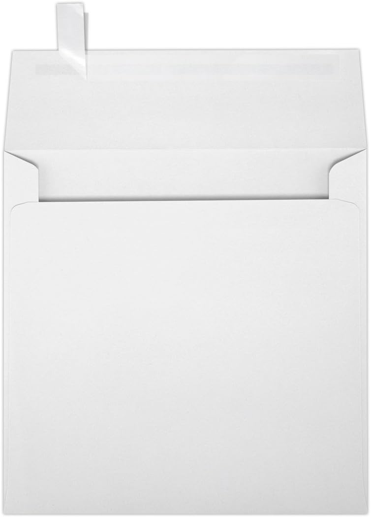 LUXPaper Square Invitation Envelopes | Peel & Press | 3 1/4" x 3 1/4" | Bright White | 70lb. Text | 50 Qty