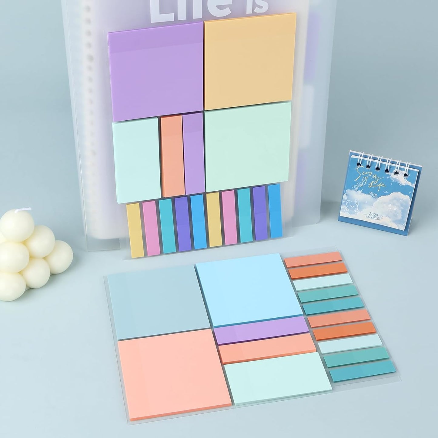 Temiary 500 Sheets Transparent Vintage Sticky Notes 3 x 3 inch, Clear Sticky Note Waterproof See Through Memo Pad, Translucent Writable Index Book Tabs for Annotating Supplies Office & School