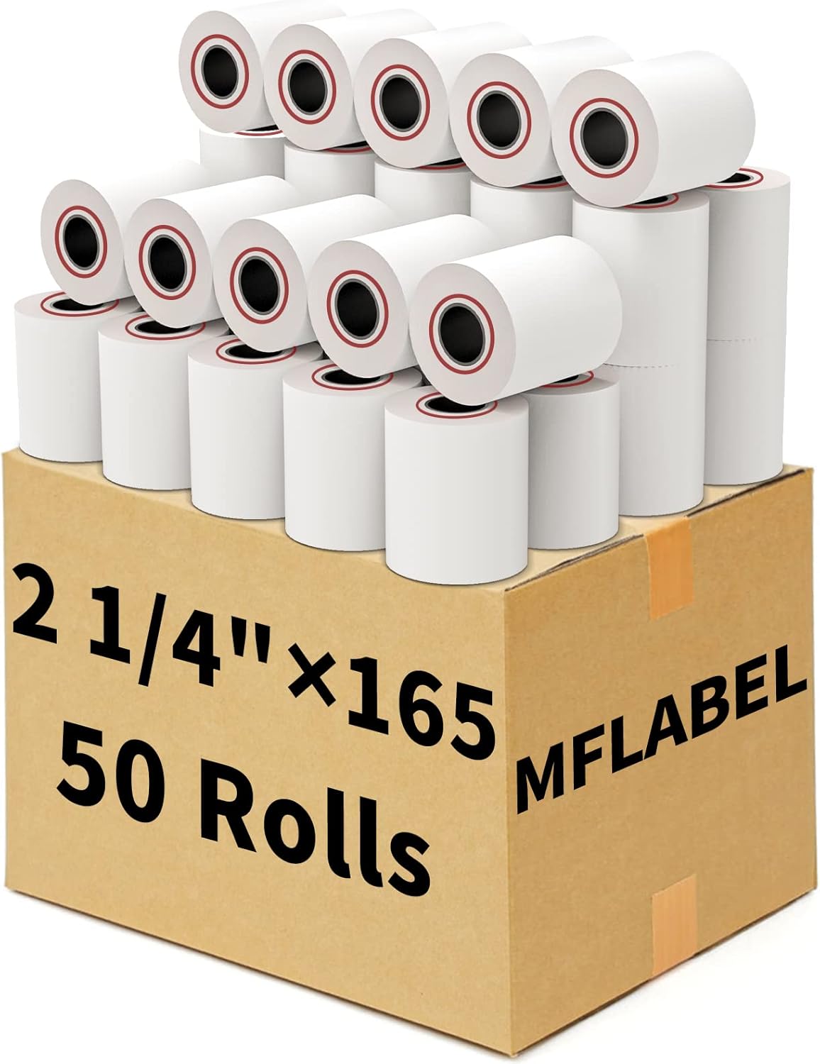 MFLABEL 50 Rolls 2 1/4" x 165' Thermal Paper Cash Register POS Receipt Paper