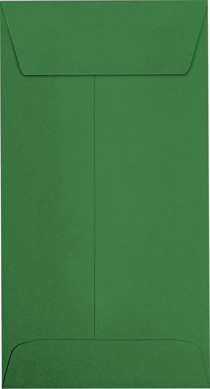 LUXPaper #7 Coin Envelopes | Peel & Press | 3 1/2" x 6 1/2" | Holiday Green | 80lb. Text | 1,000 Qty