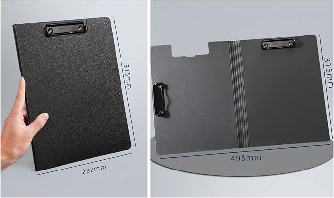 White Clipboard Folder, A4 Clipboard Horizontal and Vertical Metal Clips | 2 - Image 2