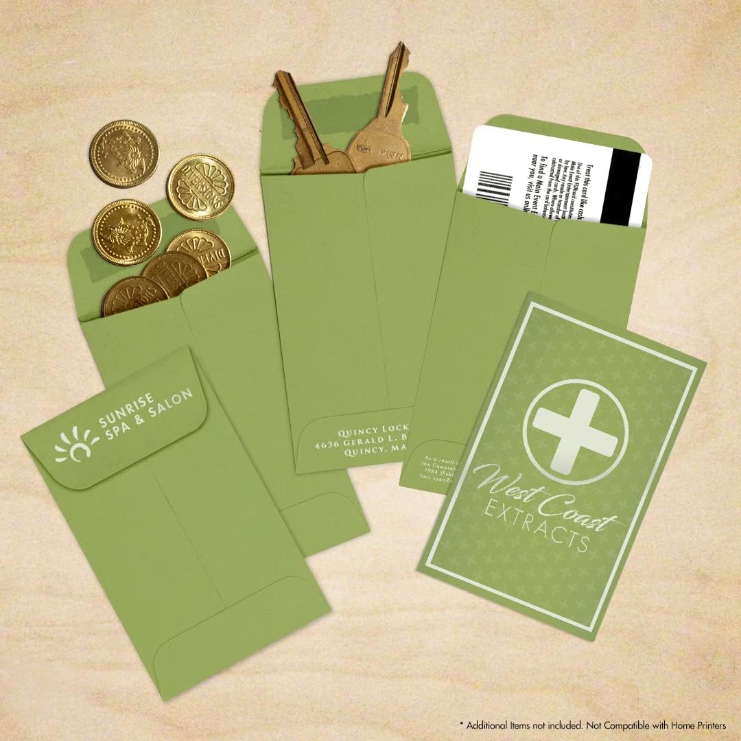 LUXPaper #1 Coin Envelopes | 2 1/4" x 3 1/2" | Avocado Green | 70lb. Text | 50 Qty