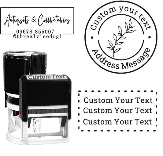 Multi-Size Custom Stamps Self Inking Personalized Logo Name Image Return Address Rubber Stamps for Office Business Personal Use(Rectangle-0.5x1.5inch)