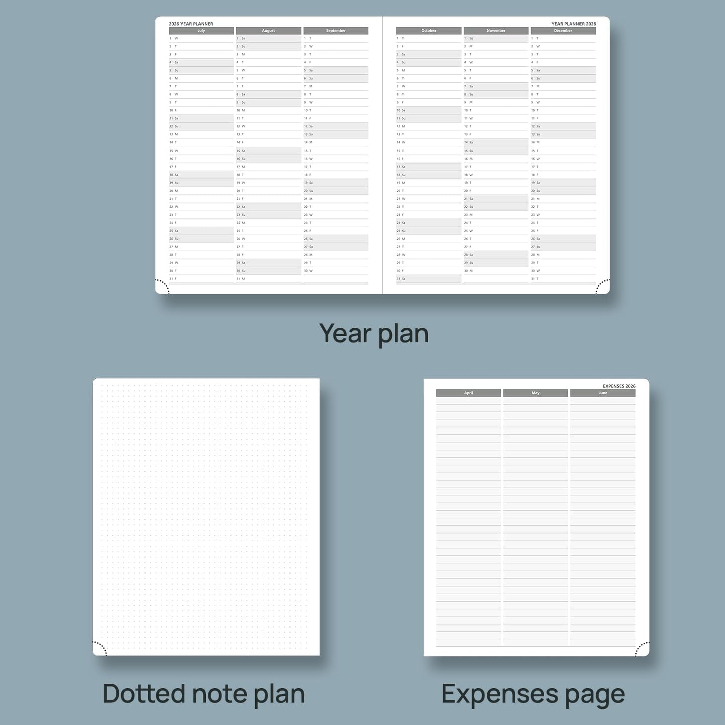 POPRUN 2026 Planner (Large - 8.5'' x 10.5'') - 2026 Weekly Calendar (Jan. 2026 - Dec. 2026) with Hourly Time Slots, Weekly/Monthly Appointment Book for Time Management - Leather Soft Cover - Black