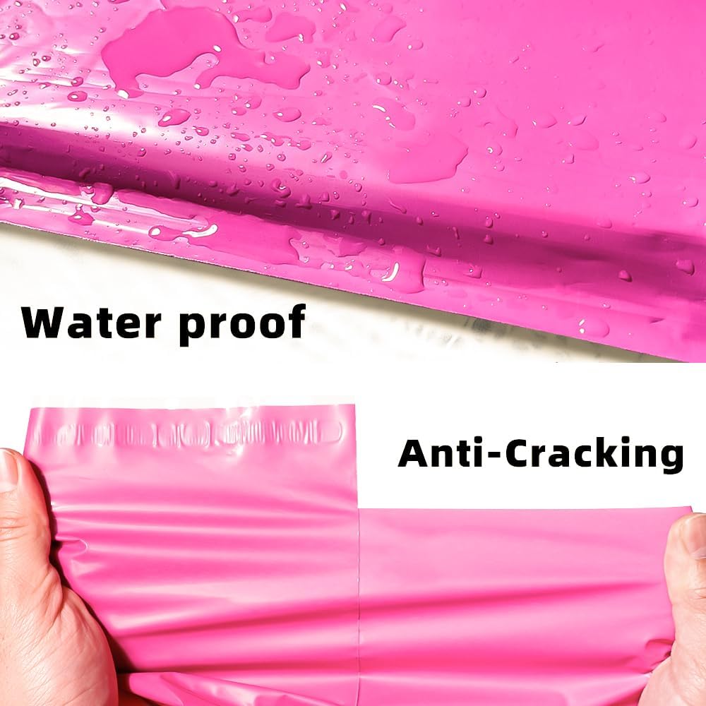 POLYSELLS 100 pcs 7.5x10.5 Inches Pink Poly Mailers Shipping Envelopes, Strong Adhesive Sealing, Waterproof, and Tear-resistant Postal Mailing Bags for Clothing, Books, and Accessories