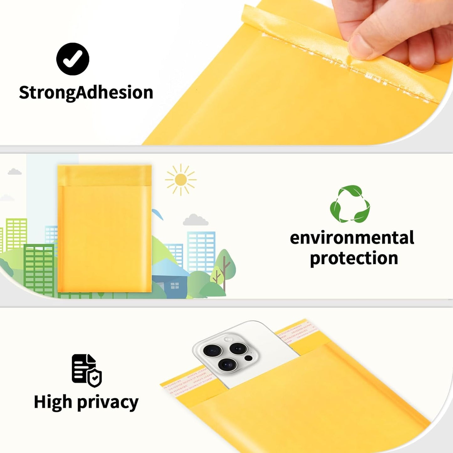 105Pack Yellow 3.5x5in Kraft Bubble Mailers Small Business Mailing Packages Self-Sealing Paper Envelopes, Mailer Shipping Padded Envelopes with Strong Adhesion for Jewelry Makeup Supplies