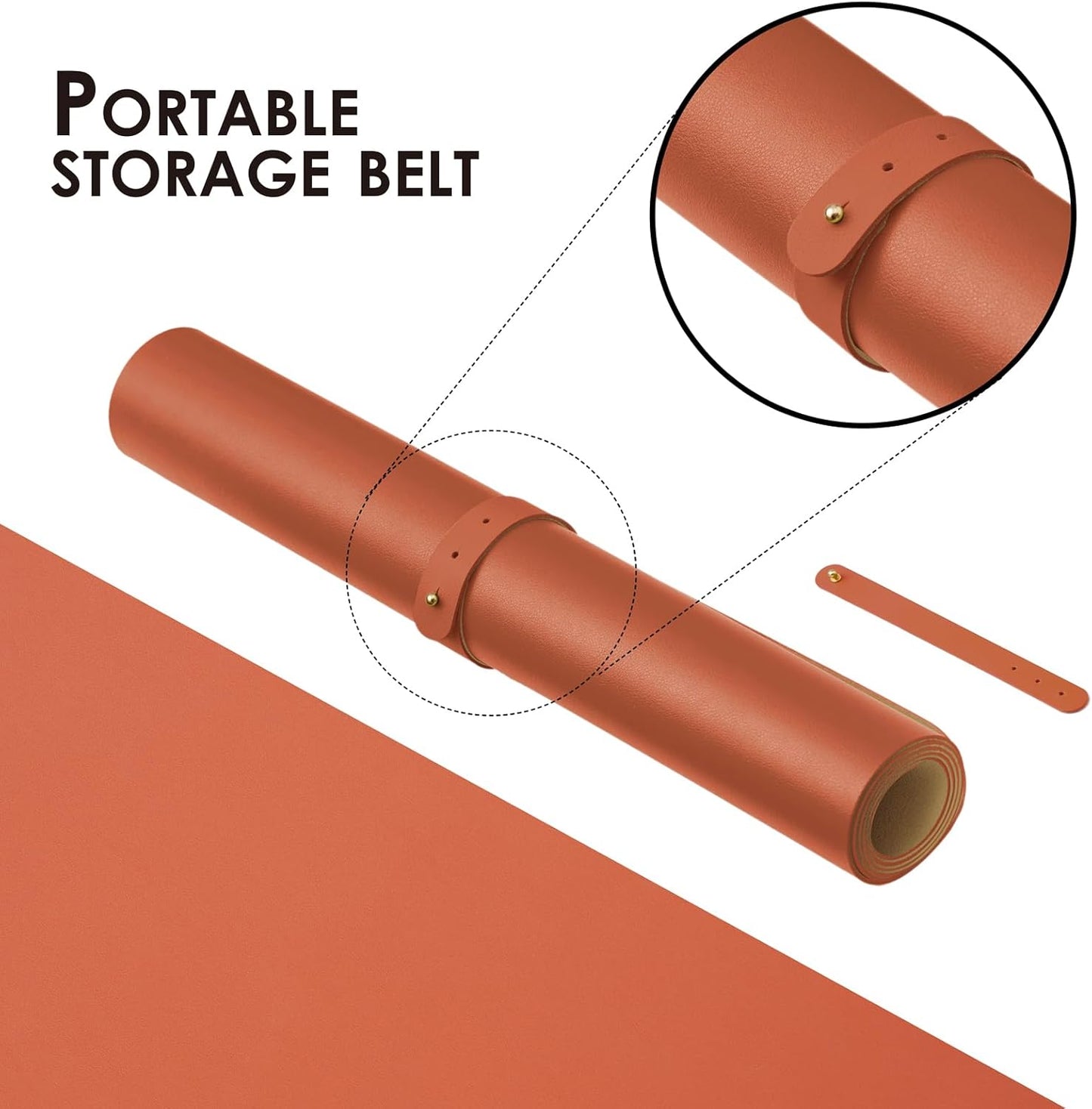 Leather Desk Mat - Non-Slip PU Pad for Office and Home - Organization Accessory - Ideal for Large Mouse Pad and Desk Mats (Orange, 36"x 17")