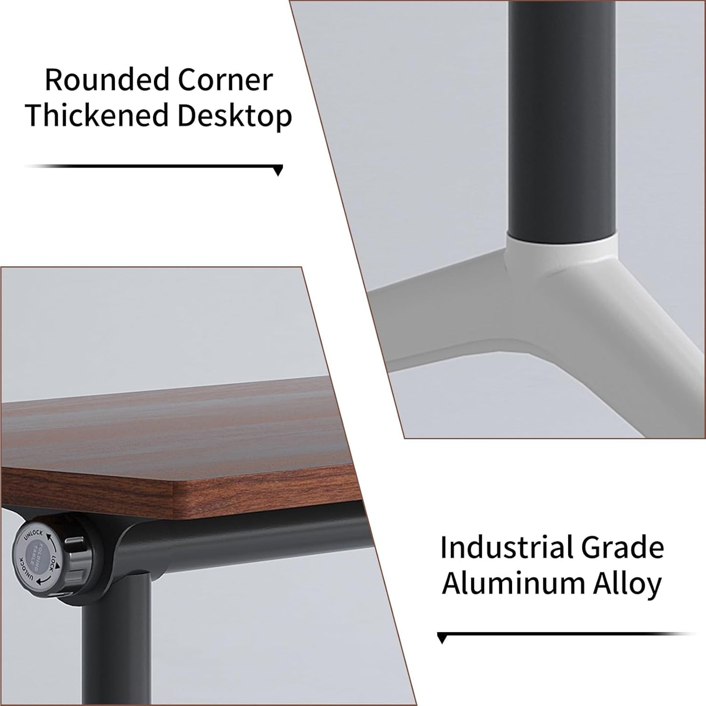 Conference Room Table with Flip-Top Design for Dynamic Meetings, Business Table Computer Desk with Heavy-Duty Frame,Foldable Seminar Meeting Tables for Home Office (4, A, 61IN)