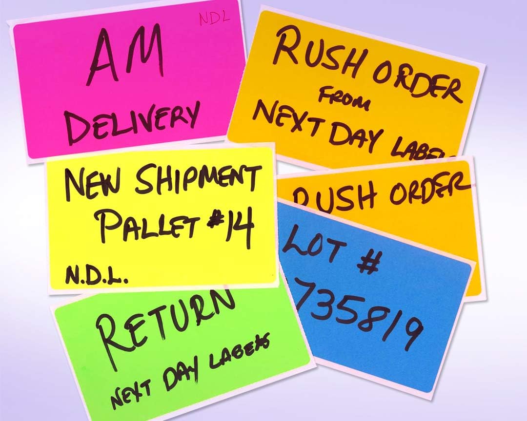 NextDayLabels 500 Rectangle Stickers (3" x 5") - Color Coding Labels Roll - Moving Labels for Boxes, Colored Inventory Stickers for Packing, Organizing, and Storage (Fluorescent Orange)