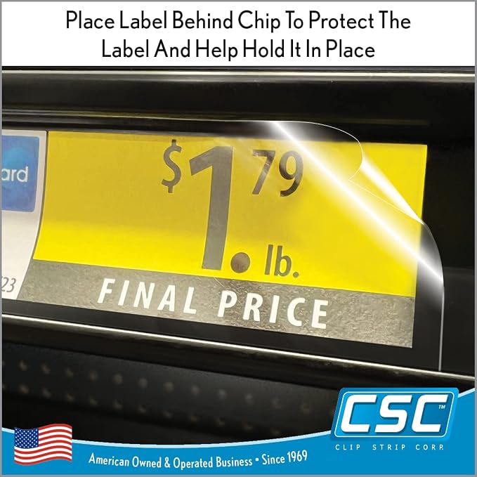 Price Data Channel Label Holder Chips, 2.5" L x 1.25" H, 10 Mil Thick, Gondola - Image 3