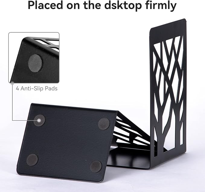 Book Ends, Bookends for Shelves, Book Ends for Heavy Books, Book Stoppers for - Image 2