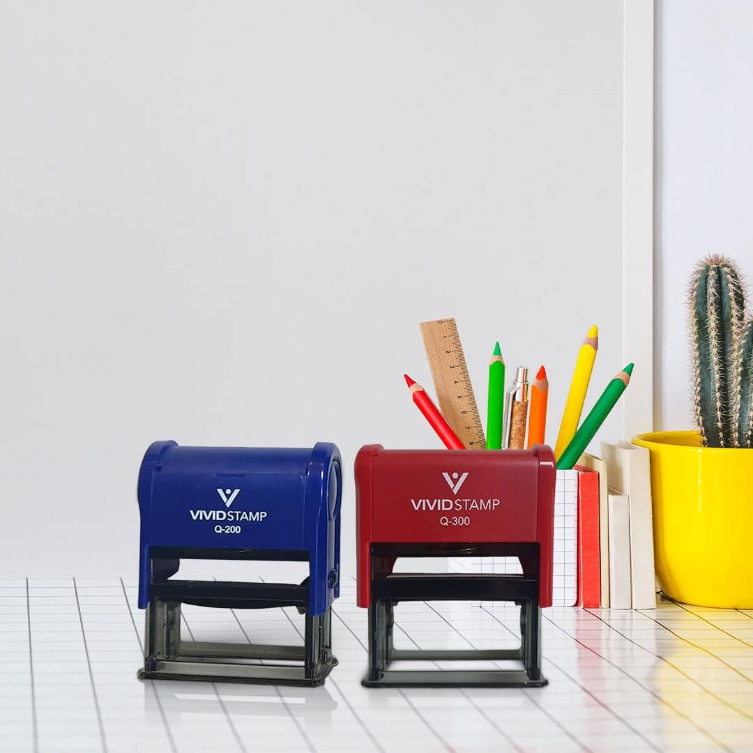 Vivid Stamp Pending Inspection Business Self-Inking Rubber Stamps (Black Ink) - Q-400