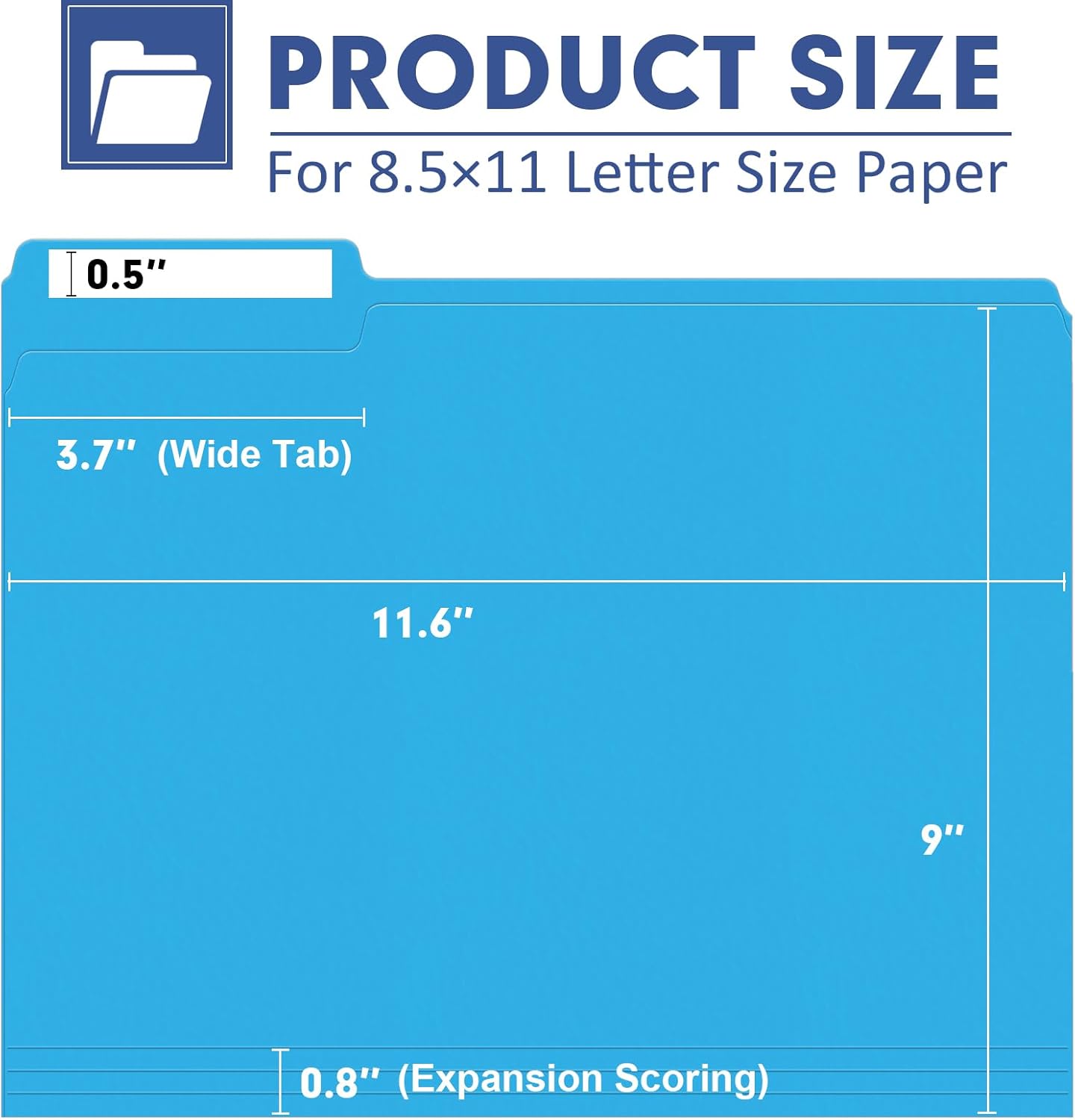 File Folder, PANDRI 270 Pack Colored File Folder, 1/3 Cut Tabs, Letter Size, Assorted 6 Colors Filing Folder for Office School Business