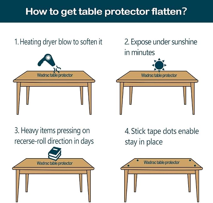 18x28 Inches Clear Table Cover Protector, Desk Pad Mat Rectangular Plastic - Image 7