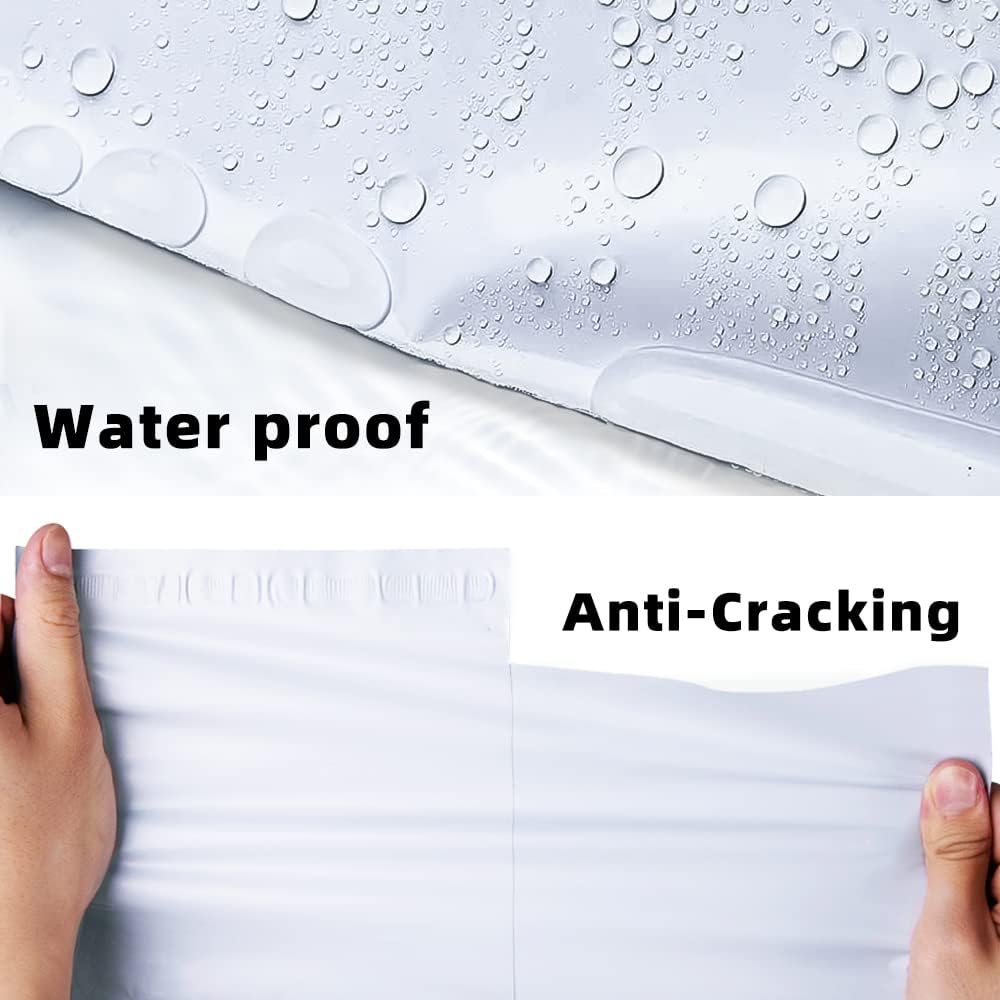POLYSELLS 50 pcs 24x24 Inches White Poly Mailers Shipping Envelopes, Strong Adhesive Sealing, Waterproof, and Tear-resistant Postal Mailing Bags for Clothing, Books, and Accessories