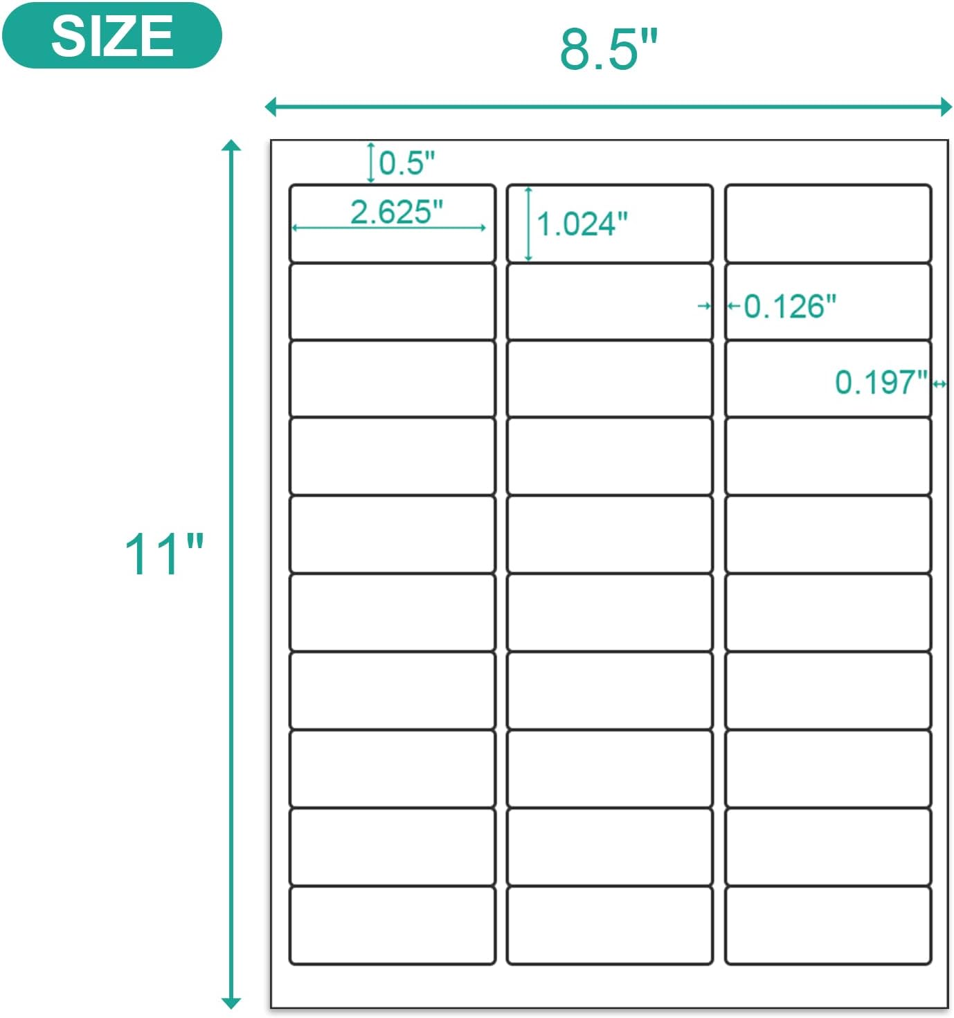 MFLABEL 1" x 2-5/8" Address Labels for Laser & Inkjet Printers 15,000 White Shipping Stickers(500Sheets,30/Sheet)+48 Free Fragile Stickers | Easy Peel,Mailing Labels for Packages, Shipping