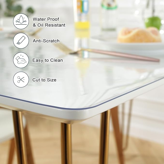 LovePads Clear Desk Mat 19 x 63 Inch, 1.5mm Thick Clear Table Protector - Image 3