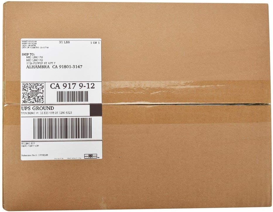 MFLABEL Fanfold 4" x 6" Direct Thermal Labels White Perforated Shipping Labels (2 Stacks)