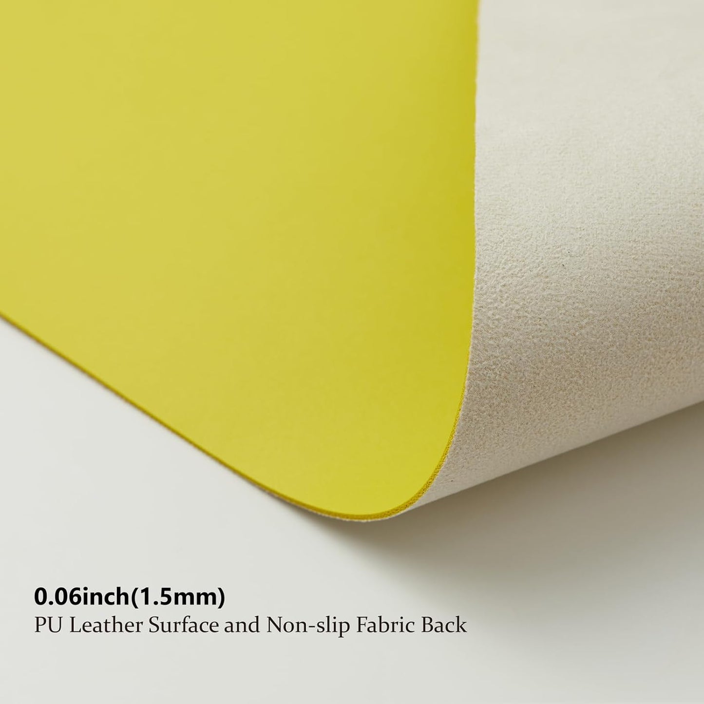 Leather Desk Mat - Non-Slip PU Desk Pad for Office and Home - Desk Organization and Accessories - Ideal for Large Mouse Pad and Desk Mats on Top of Desks (Lemon Yellow,27.6"x 13.8")