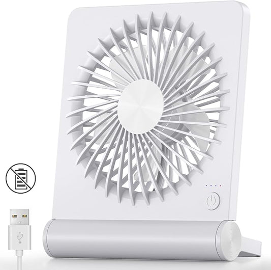 Koonie USB Fan, Strong Wind Quiet Small Desk Fan 220° Tilt Folding 3 Speeds by Koonie