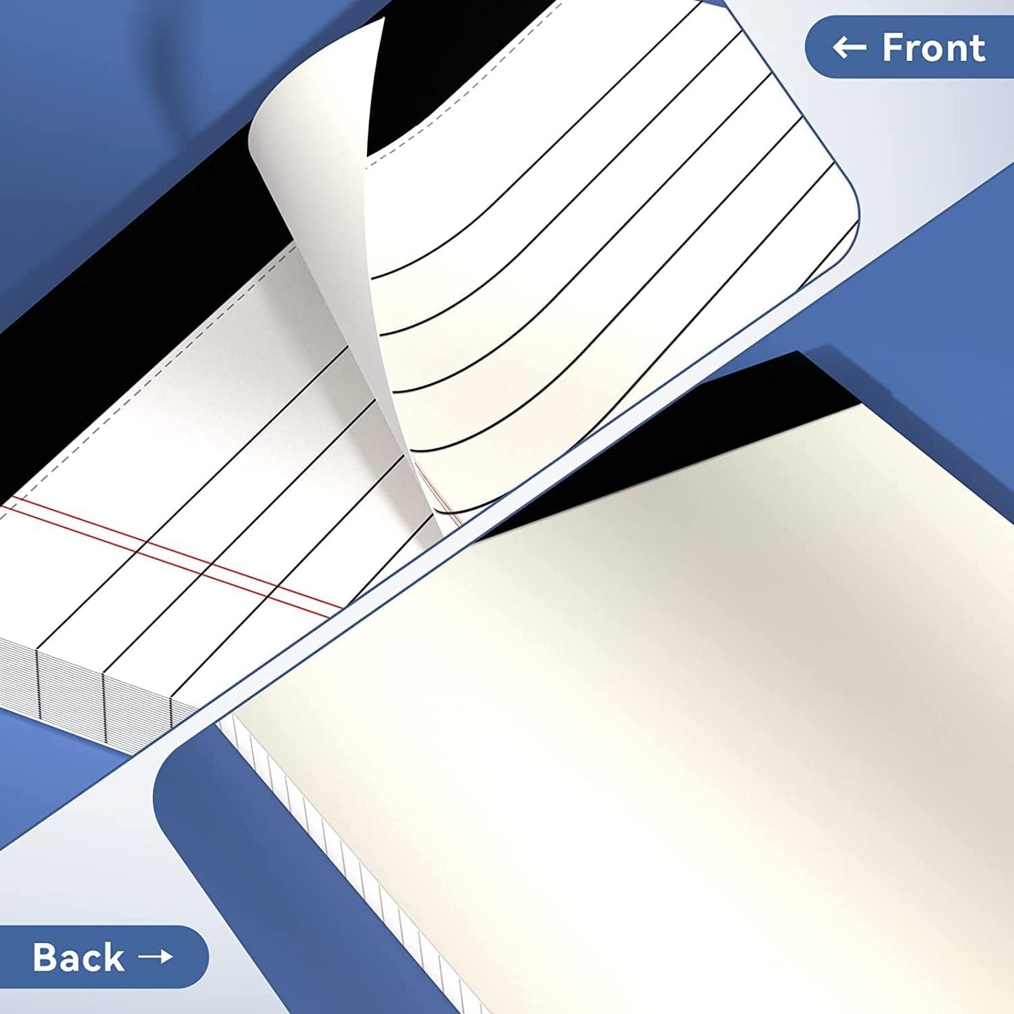 5" x 8" Note Pads 6 Pack of Legal Pads 30 Sheets Notepad College Ruled Small Writing Pads Perforated Pages Paper Pads 80GSM Heavyweight Paper Note Pads for Home, Office, or School