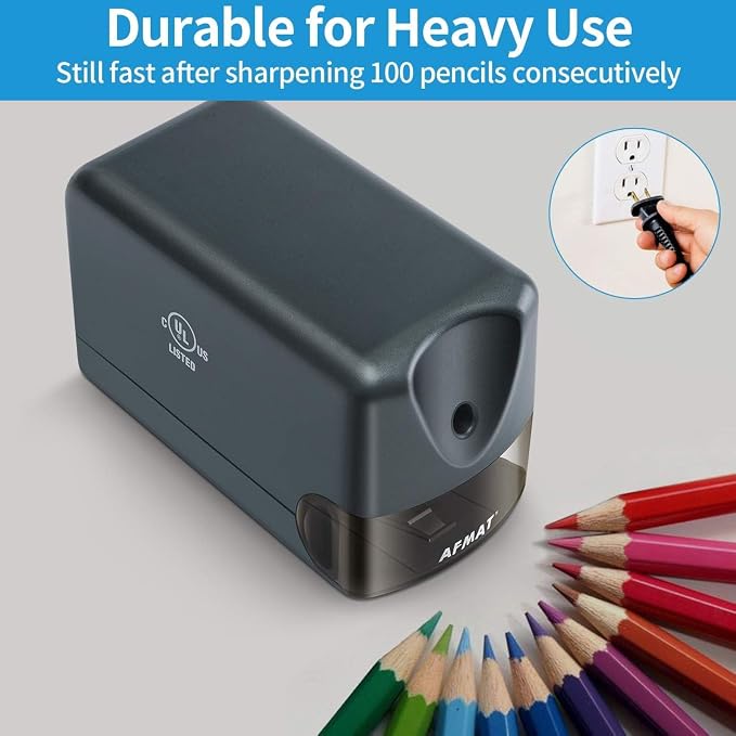 AFMAT 2 Pack Electric Pencil Sharpener, Heavy Duty Pencil Sharpener - Image 4