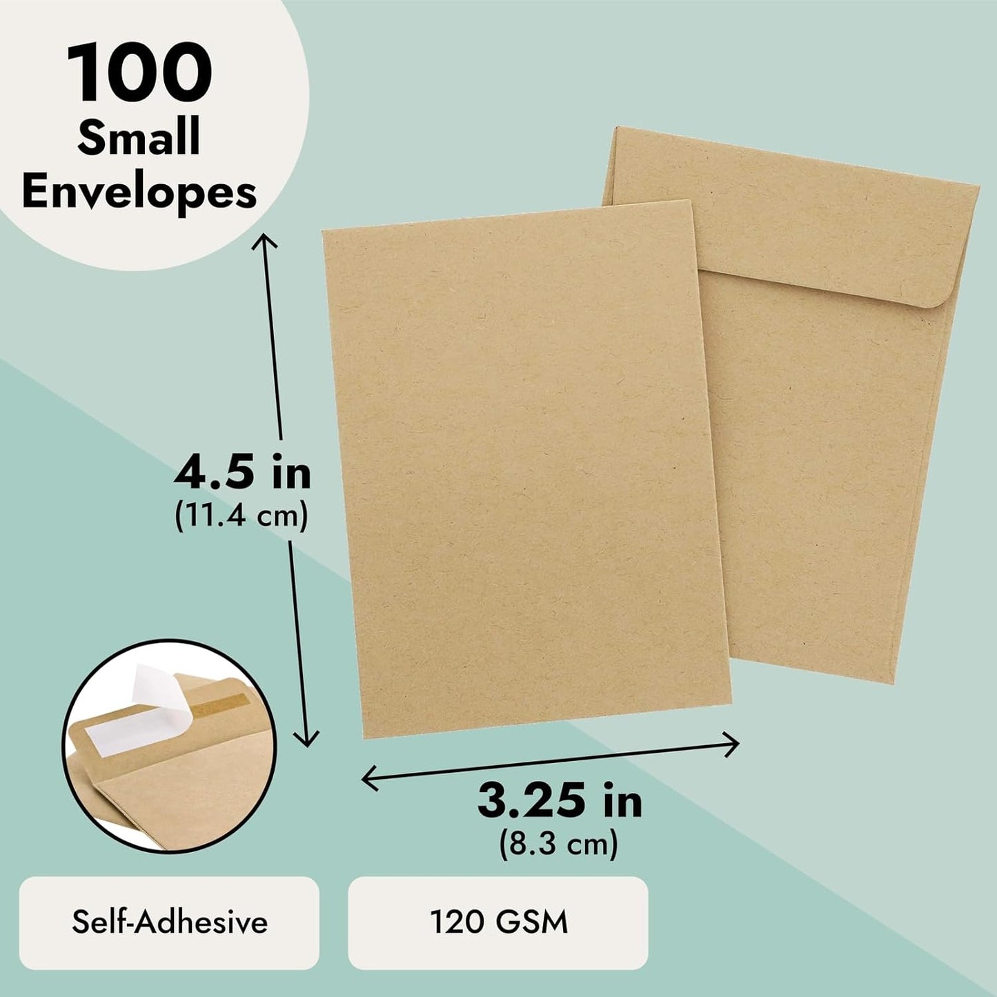 Juvale Seed Packets - 4.5 x 3.25 In, Brown, 100 Pack - Blank Seed Packets for Coins & Mini Parts Storage, DIY Craft Use