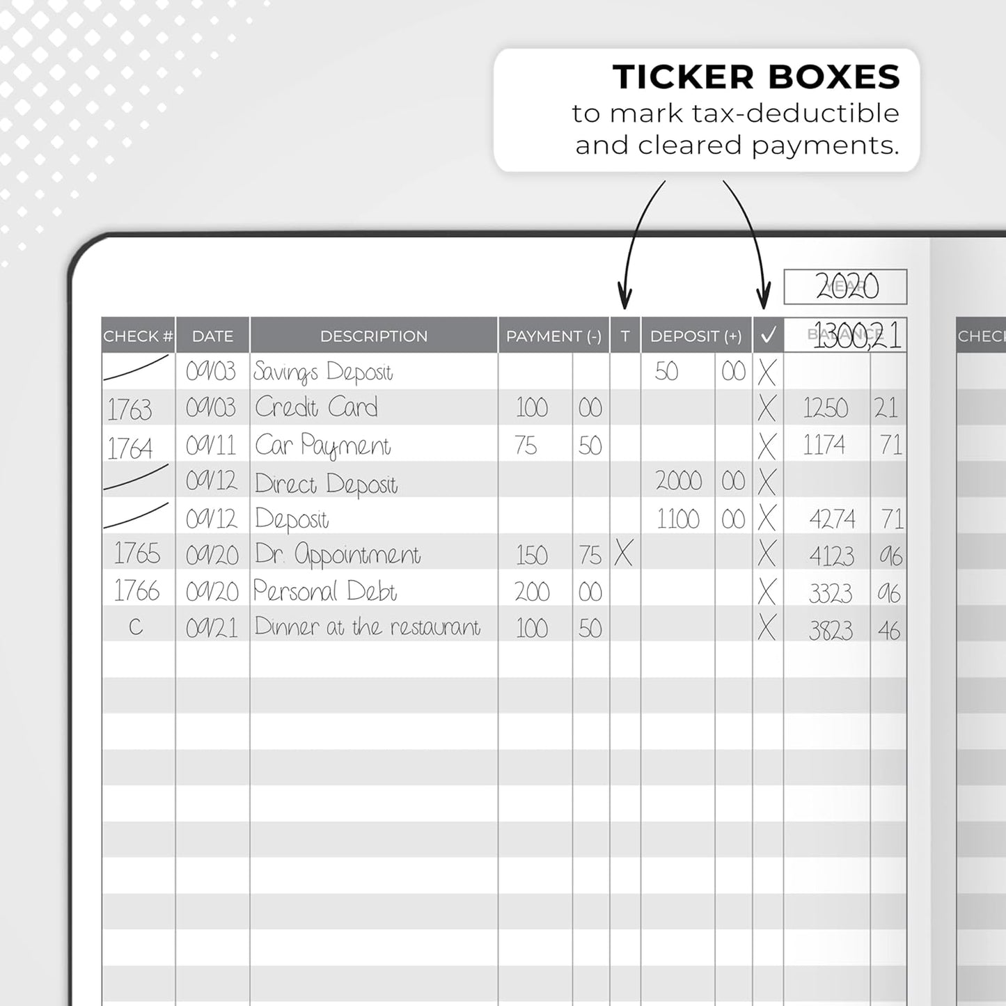 Clever Fox Check Register Book - Deluxe Transaction Register, Accounting Ledger Book, Checkbook Register & Checking Account Register Book for Personal and Work Use, A5 Hardcover - Black
